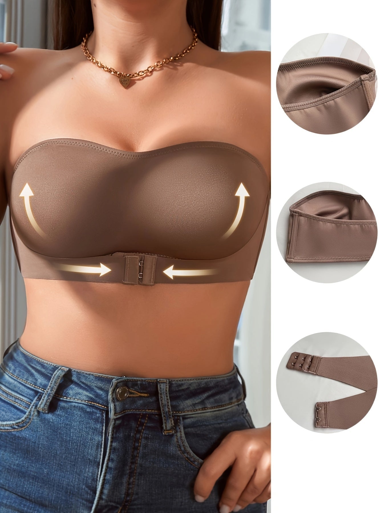 Sostén *Strapless* *Push-Up* Antideslizante