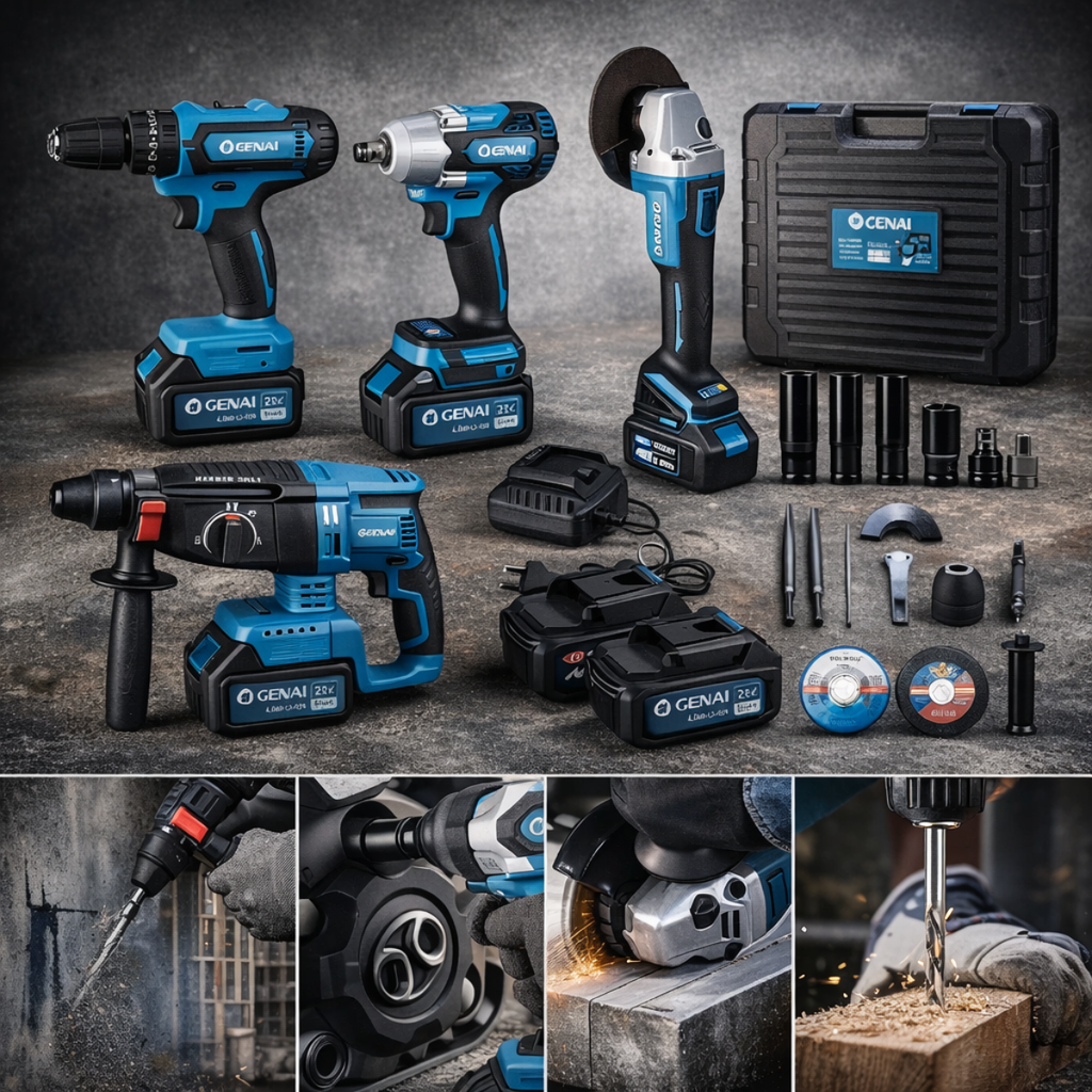 Kit Completo de Herramientas de Perforación, Corte e Impacto MaxFusion + REGALO: Batería Extra y Accesorios Complementarios