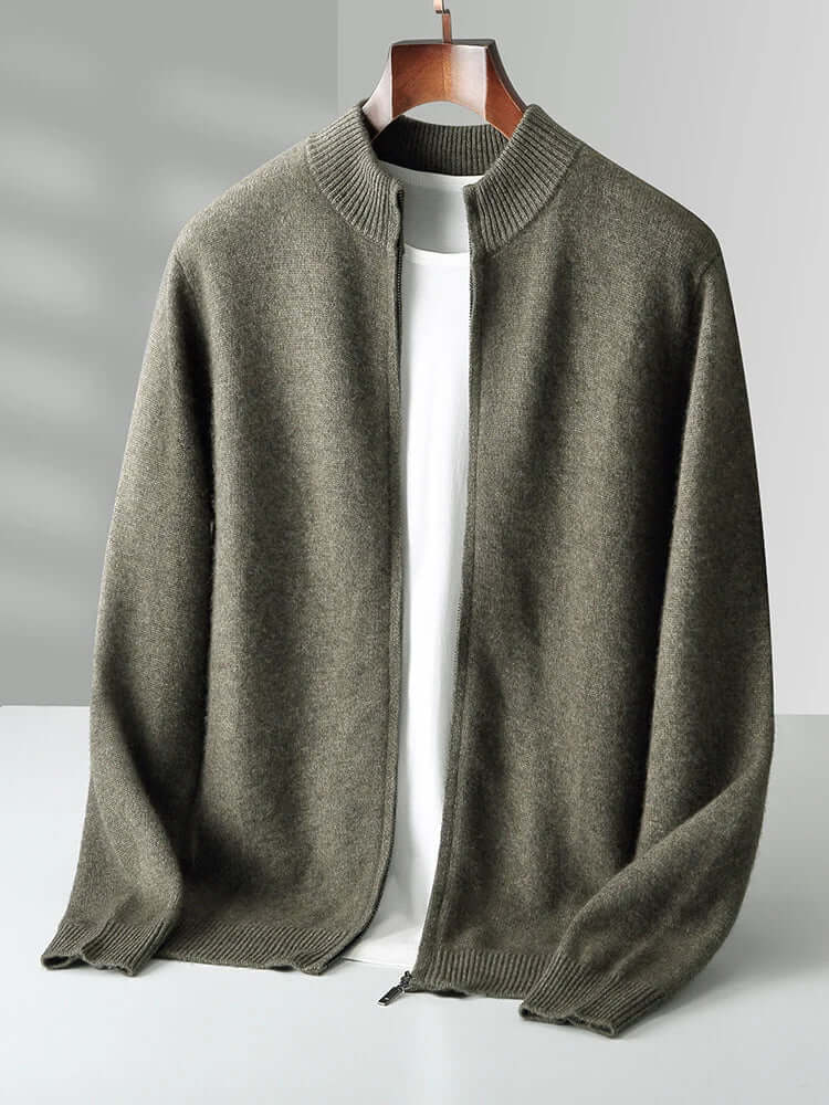 Cárdigan de Merino con Cresta