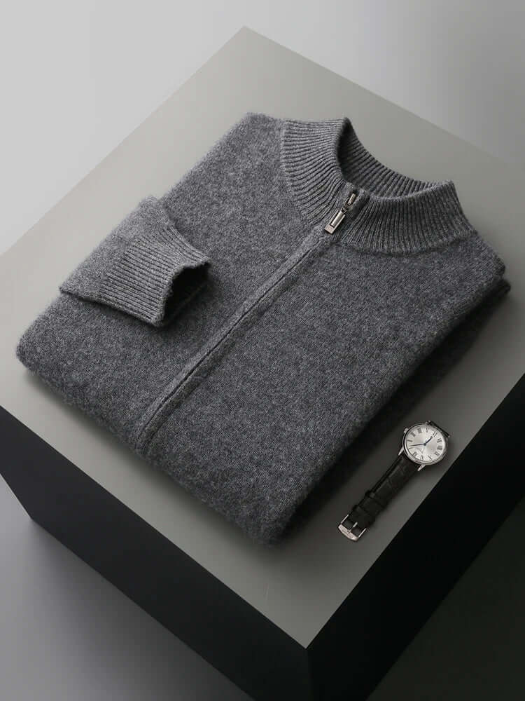 Cárdigan de Merino con Cresta